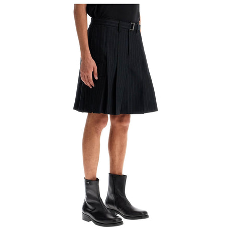 SACAI-Striped Pleated Bermuda Shorts -JOHN JULIA.