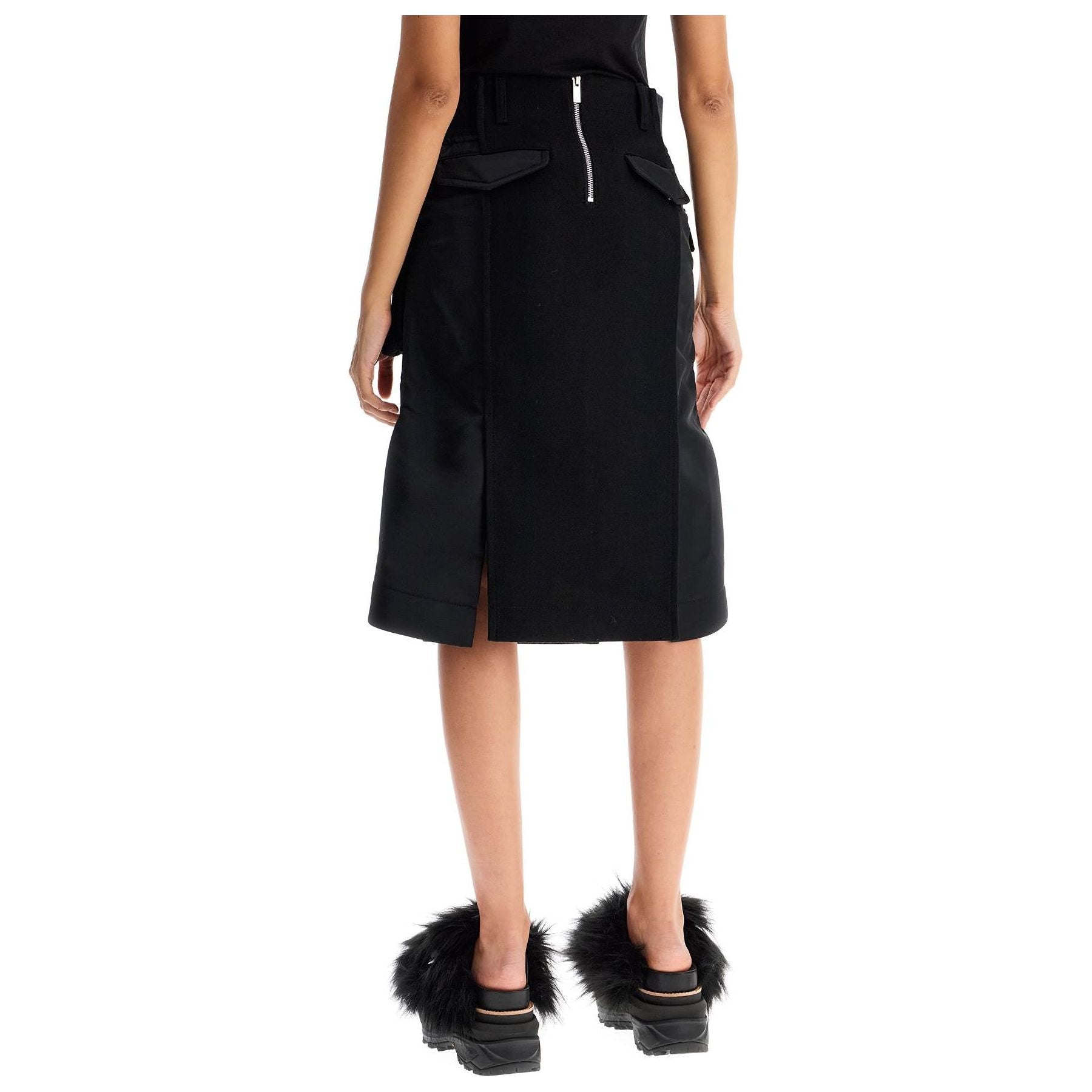 Hybrid Nylon And Wool Skirt