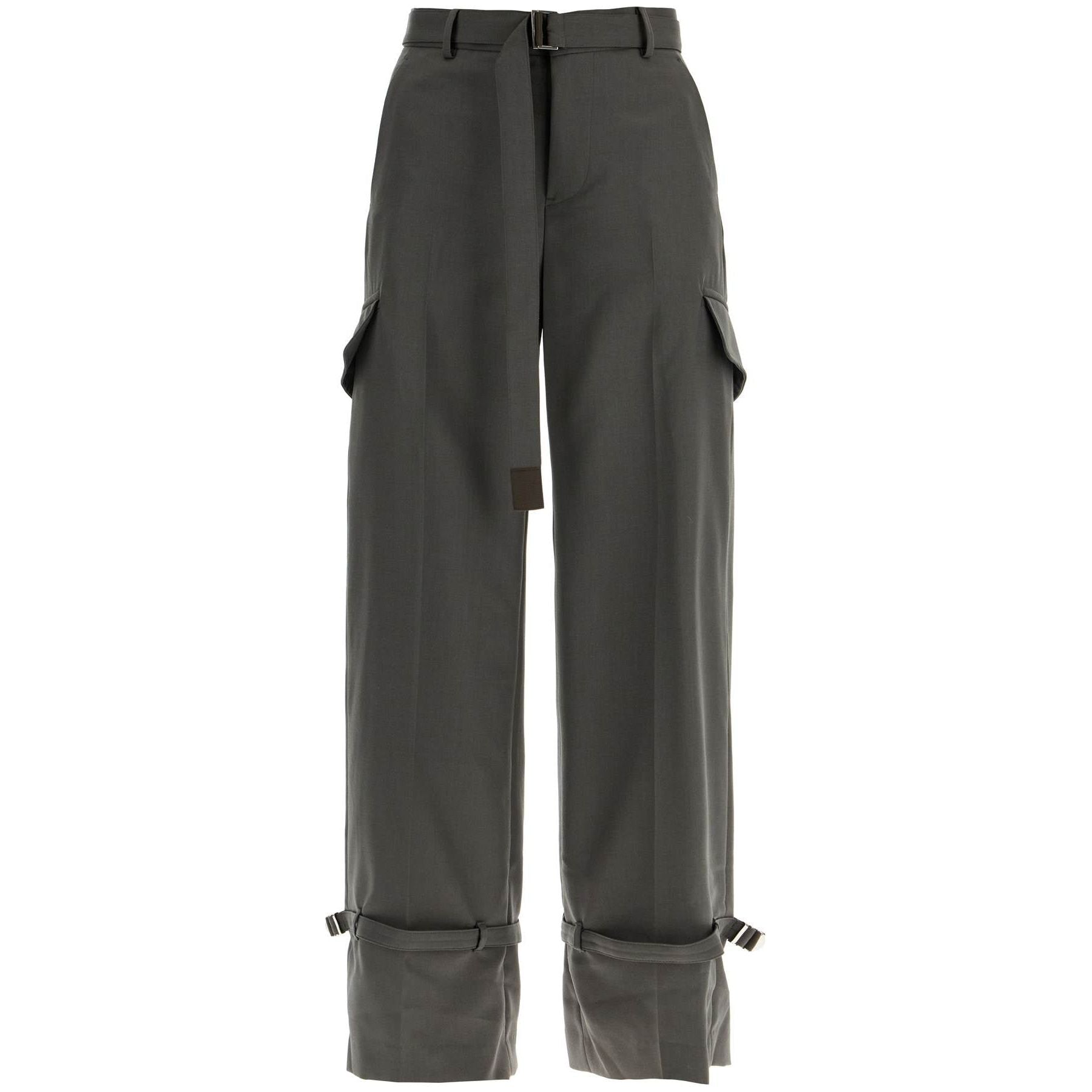 Wool-Blend Belted Cargo Pants