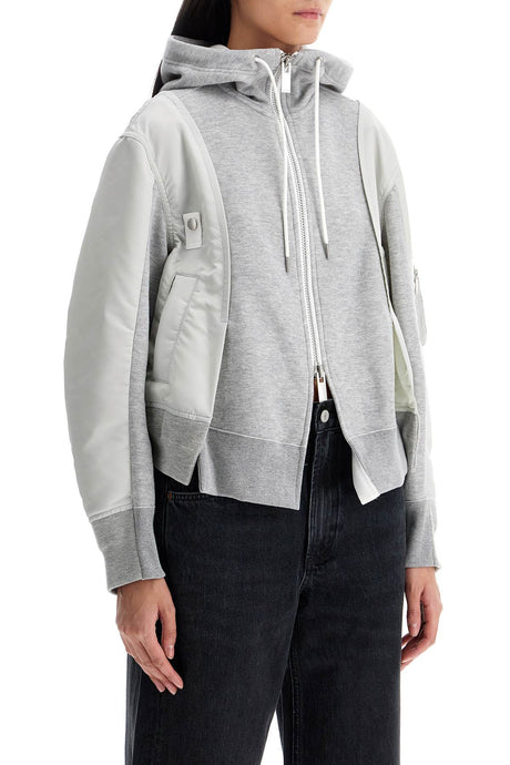 Hybrid Sweatshirt With Zip And Hood