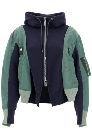 Hybrid Sweatshirt With Zip And Hood