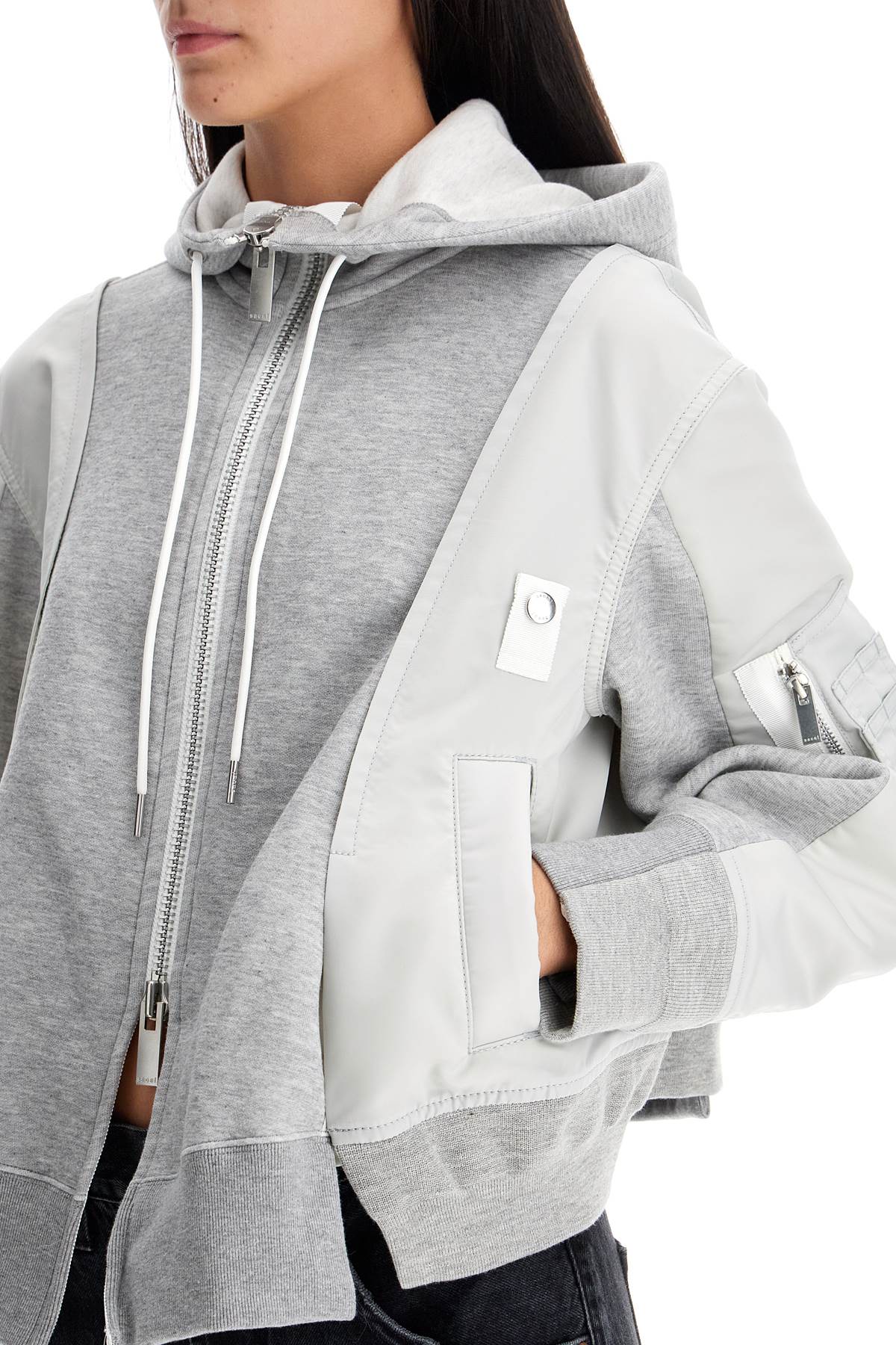 Hybrid Sweatshirt With Zip And Hood