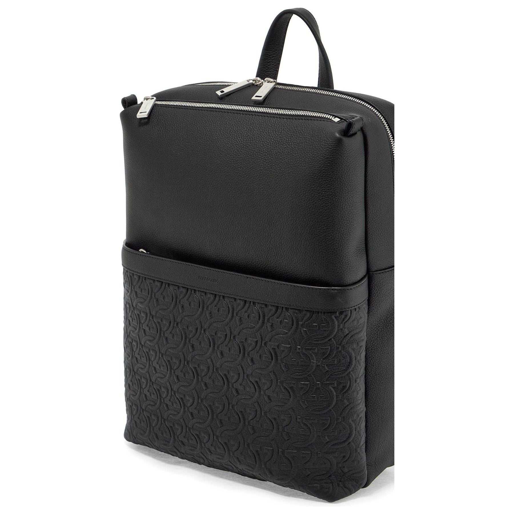 Gancini Embossed Leather Backpack