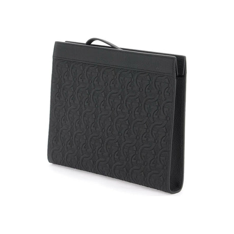 Gancini Embossed Leather Pouch.