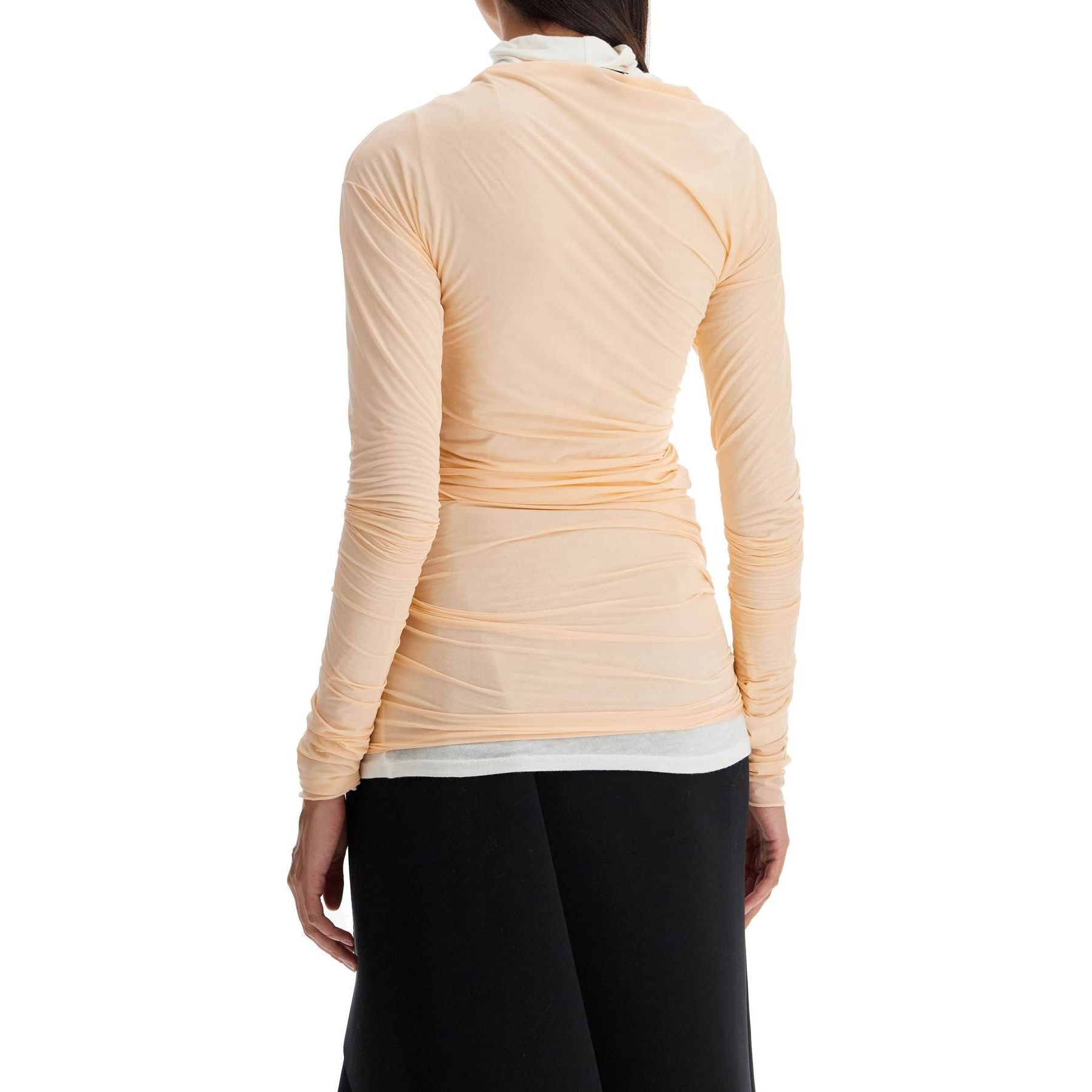 Long-sleeved Draped Top With