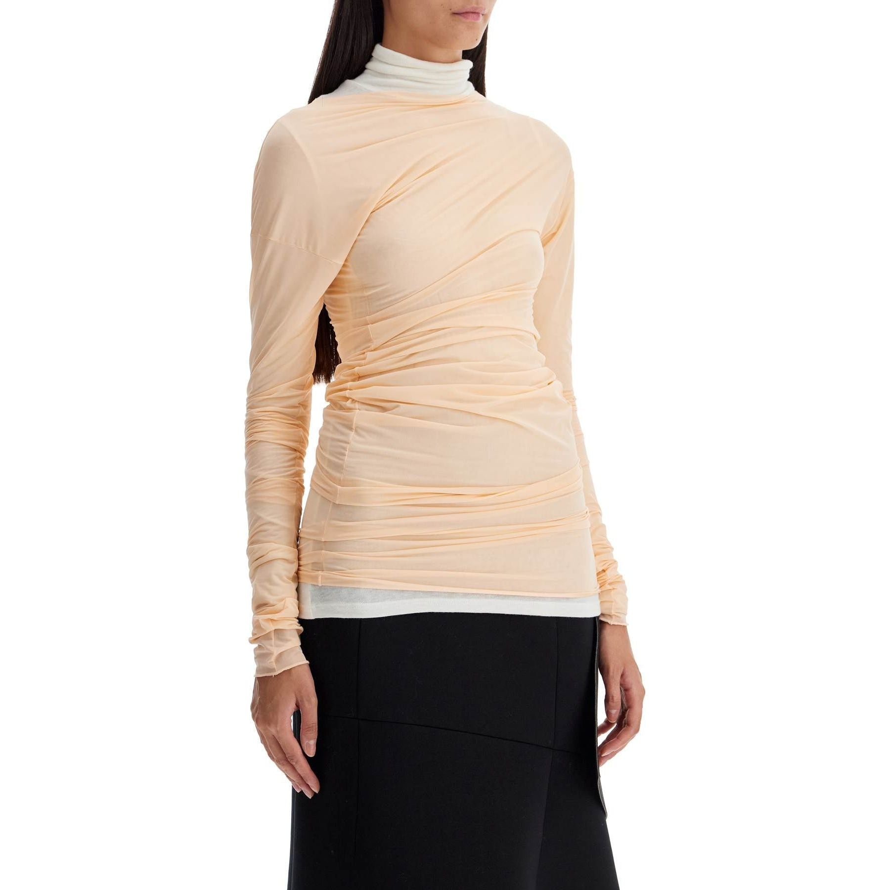 Long-sleeved Draped Top With