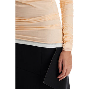 Long-sleeved Draped Top With