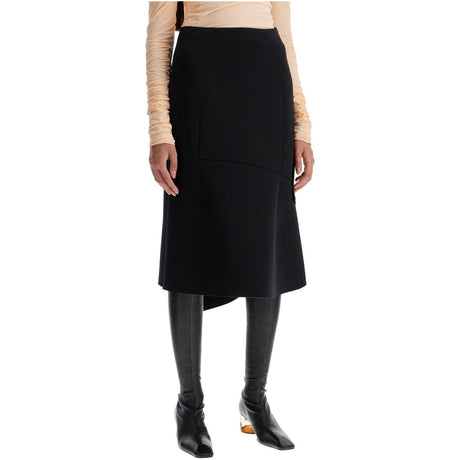 Midi Scuba Skirt With Draping