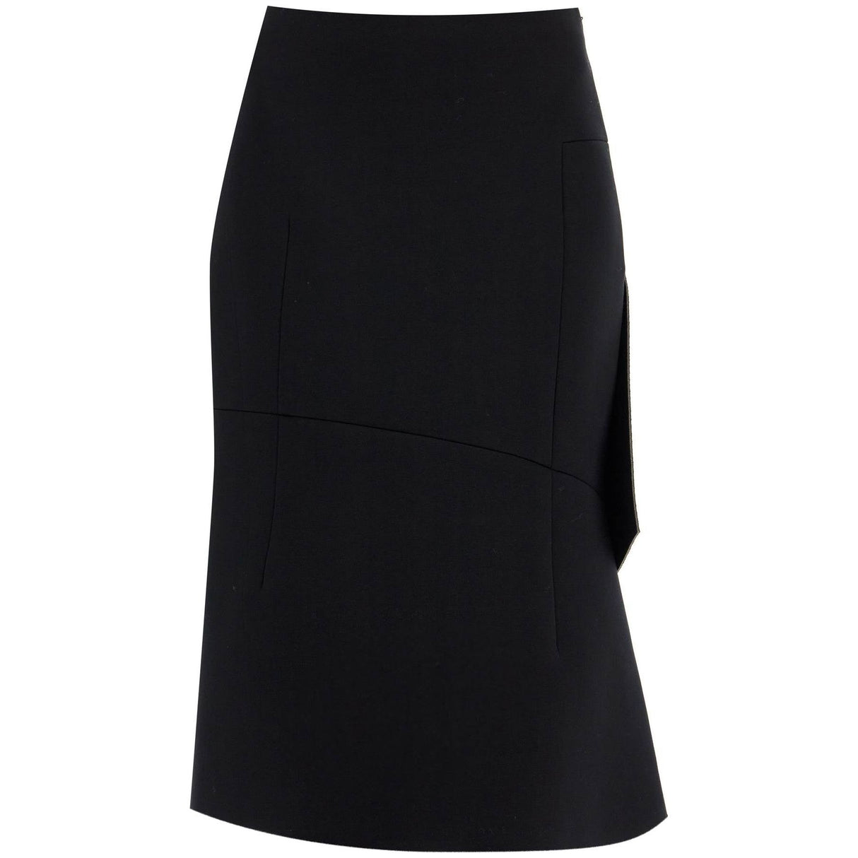 Midi Scuba Skirt With Draping