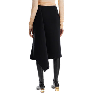 Midi Scuba Skirt With Draping