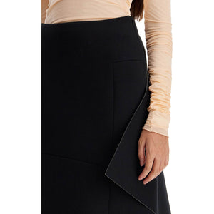 Midi Scuba Skirt With Draping