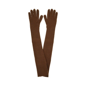 Long Ribbed Wool Gloves