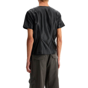 Leather T-shirt With Side Zipper