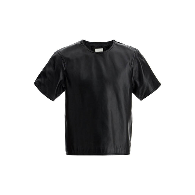 Leather T-shirt With Side Zipper