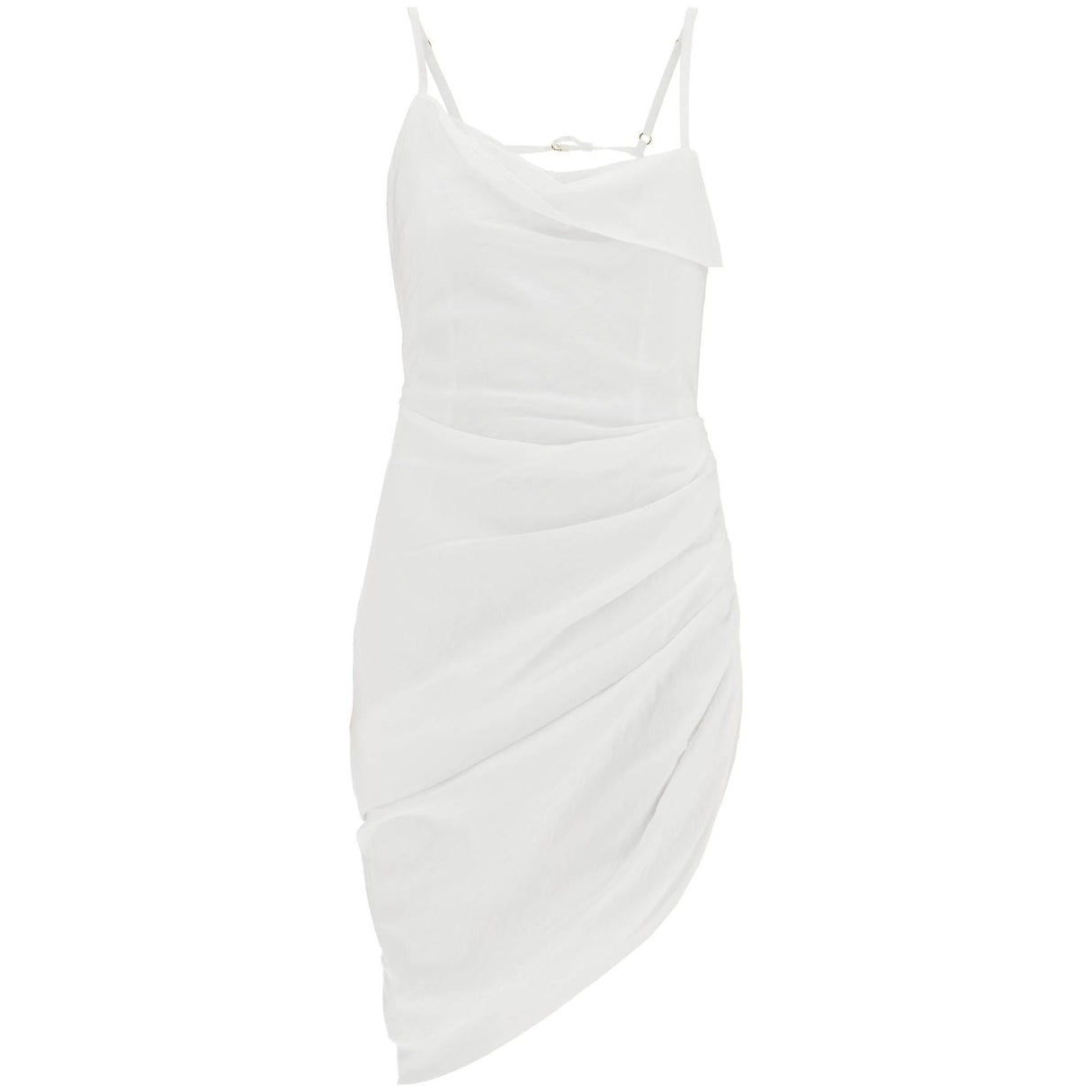 Asymmetric Draped Mini Dress