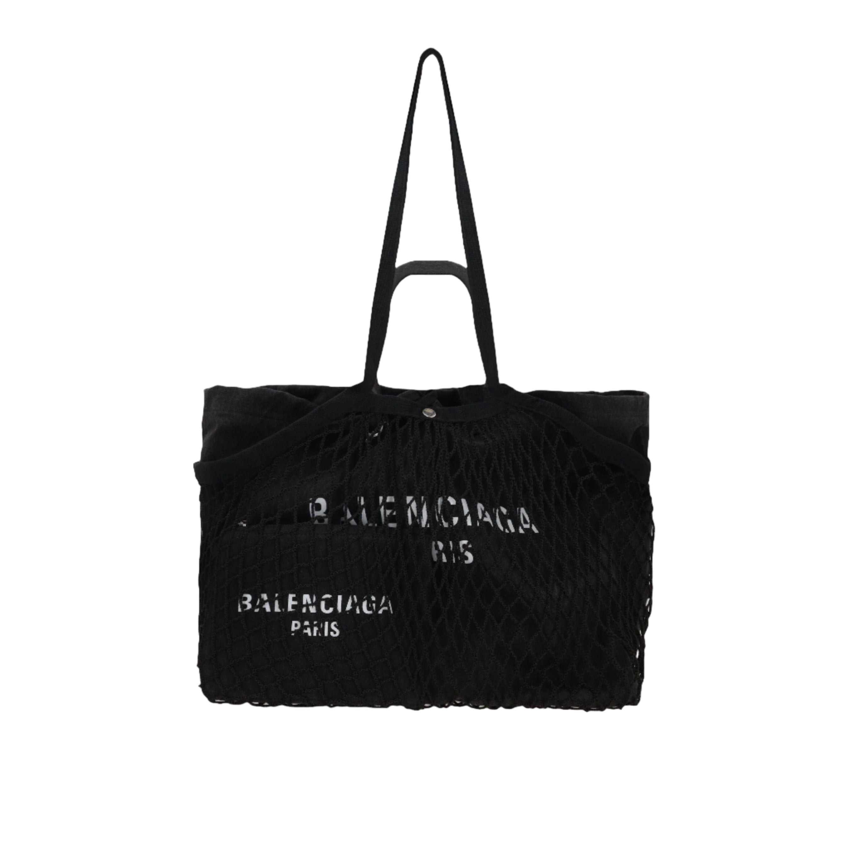 24/7 Medium Canvas and Fishnet Tote Bag-BALENCIAGA-JOHN JULIA