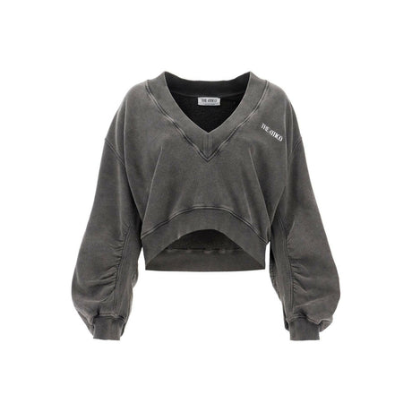 THE ATTICO-Oversized V-Neck Sweatshirt-JOHN JULIA