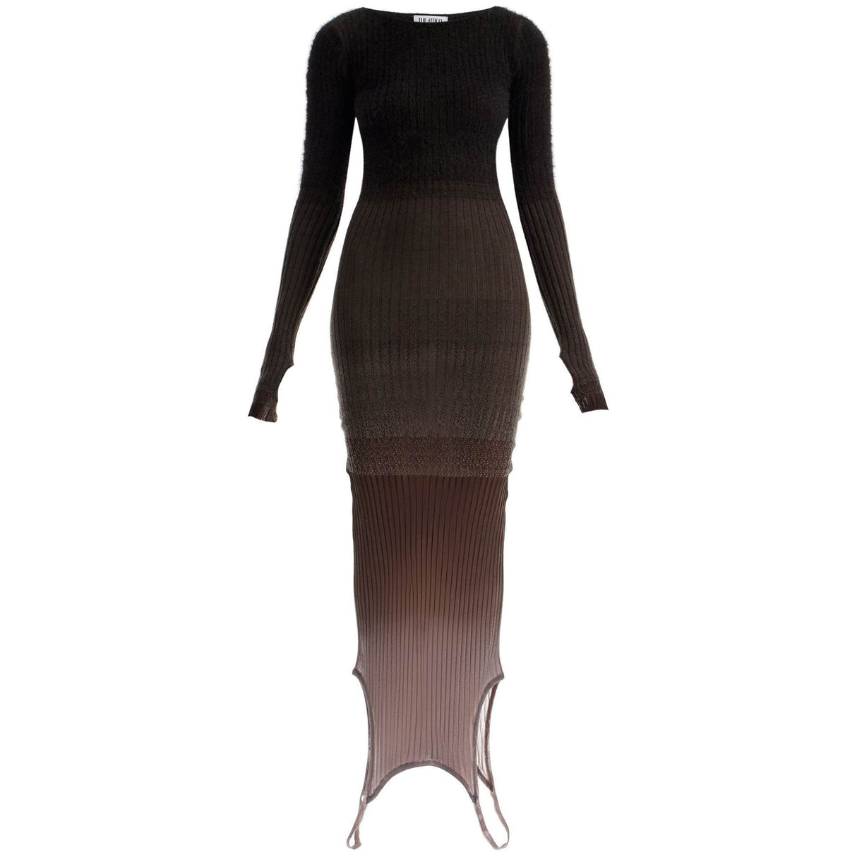 Gradient Ribbed Mohair Knit Dress