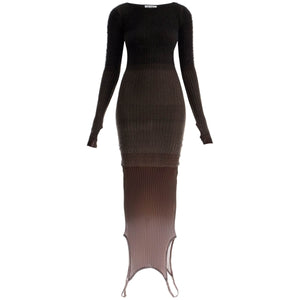 Gradient Ribbed Mohair Knit Dress