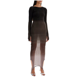 Gradient Ribbed Mohair Knit Dress