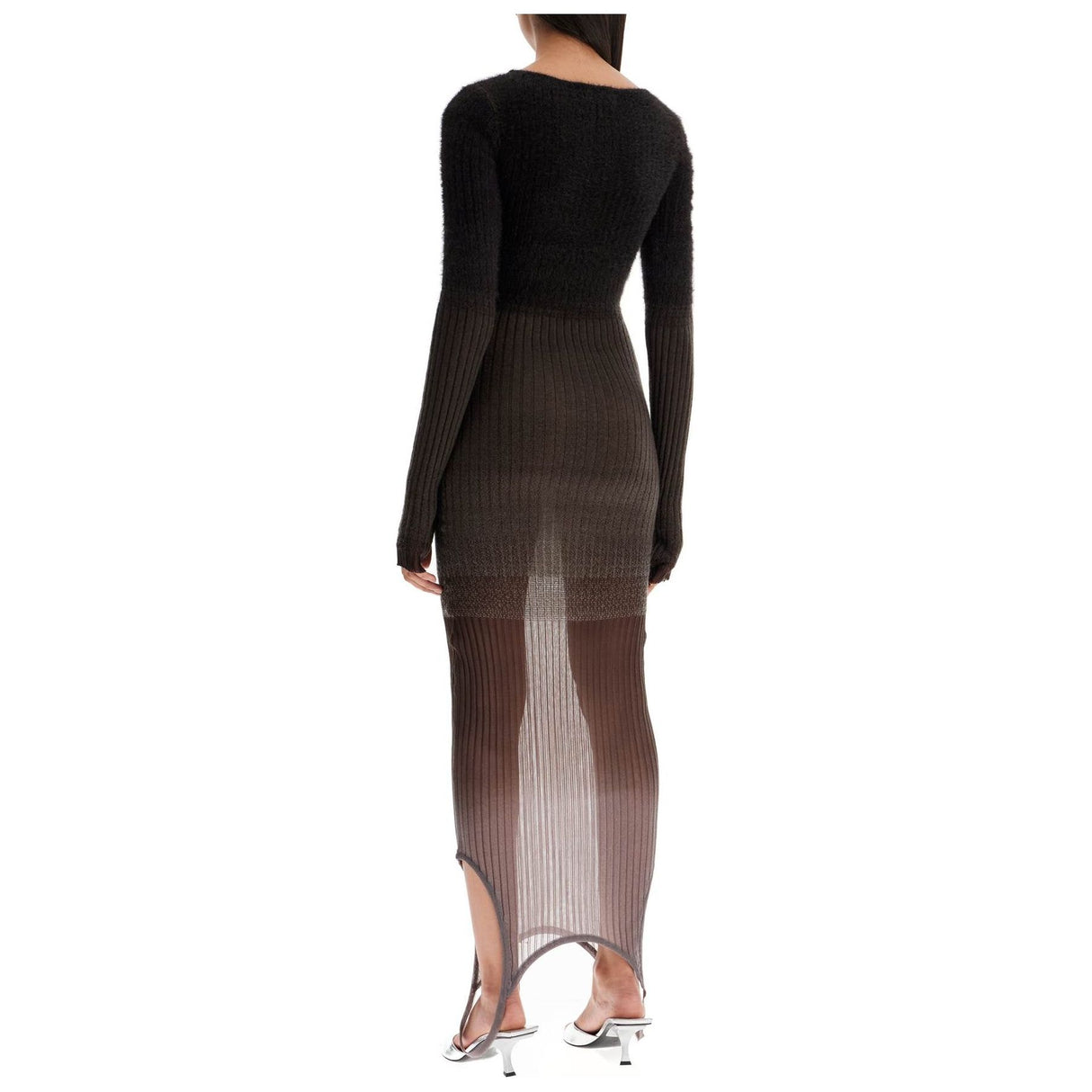 Gradient Ribbed Mohair Knit Dress