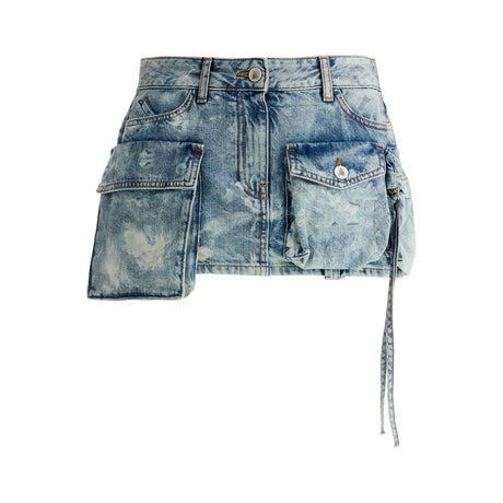 THE ATTICO-Denim Fay Mini Skirt-JOHN JULIA