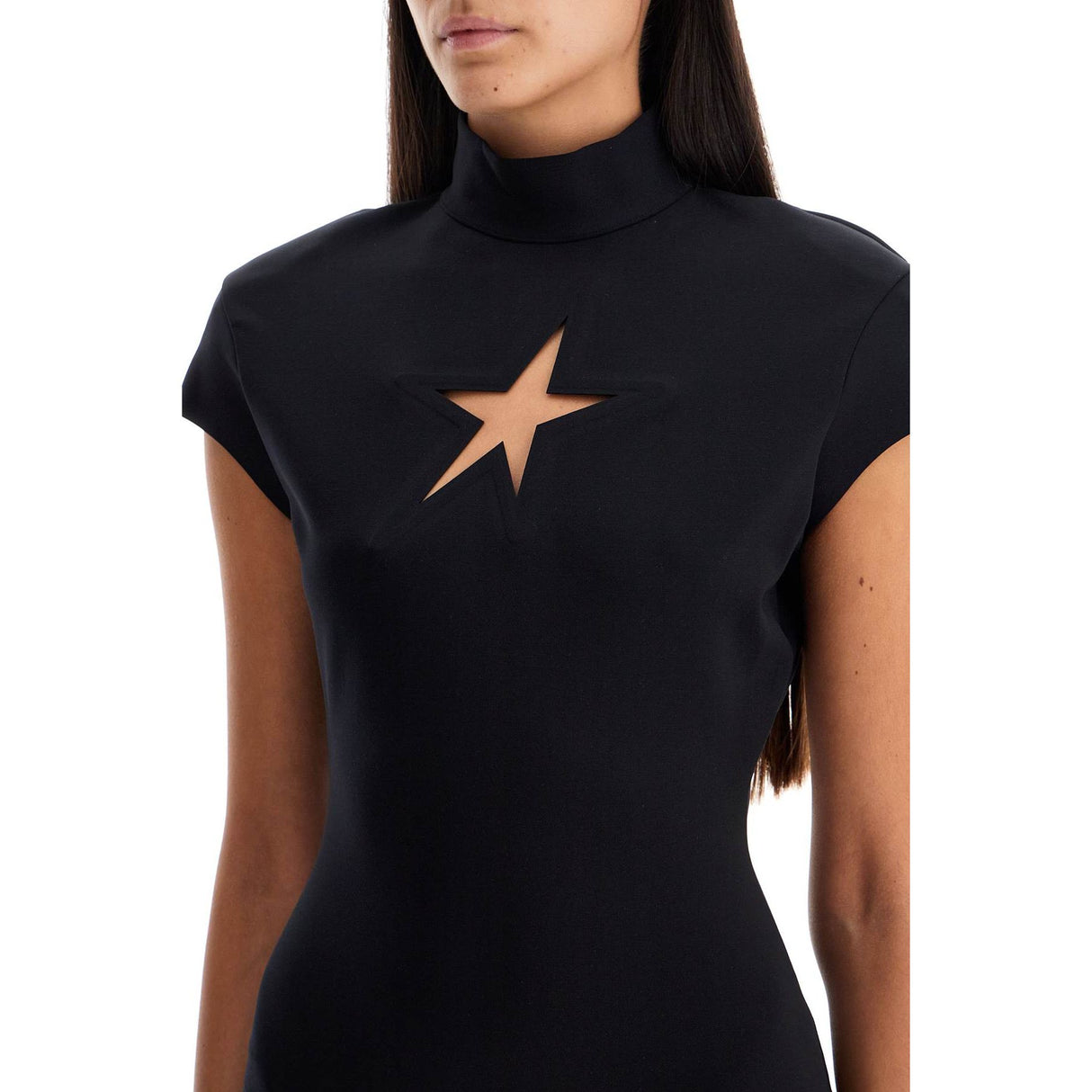 Star Cut-Out Technical Mini Dress