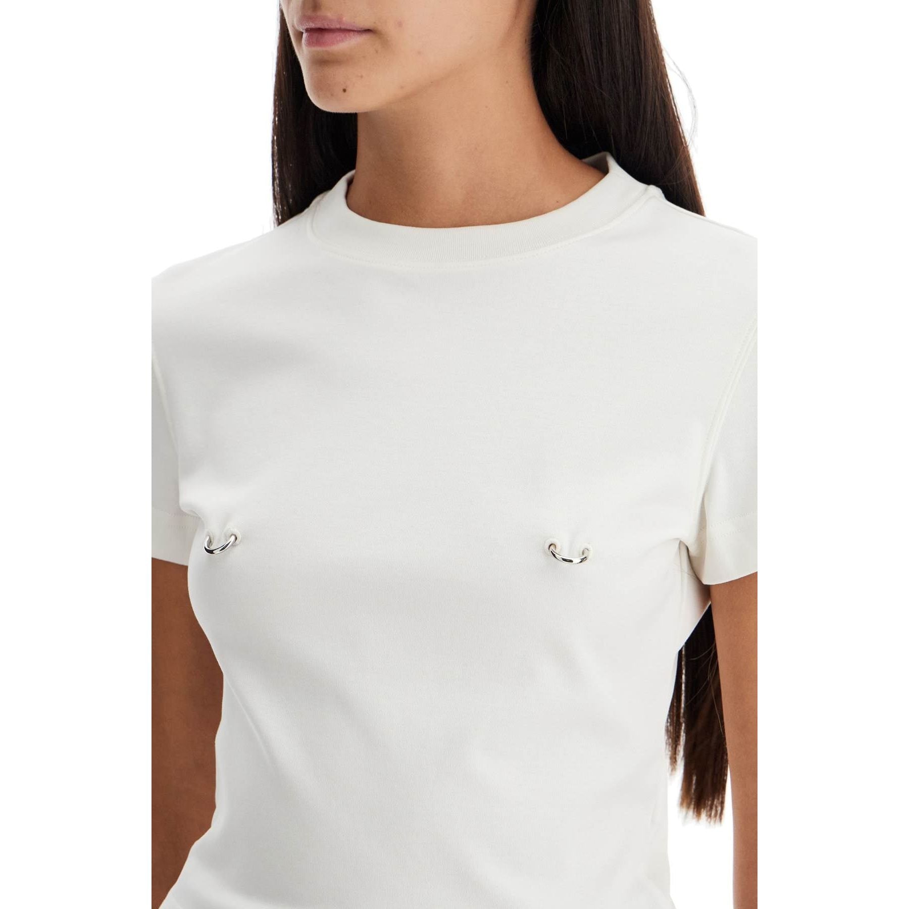 Cropped T-shirt With Piercing