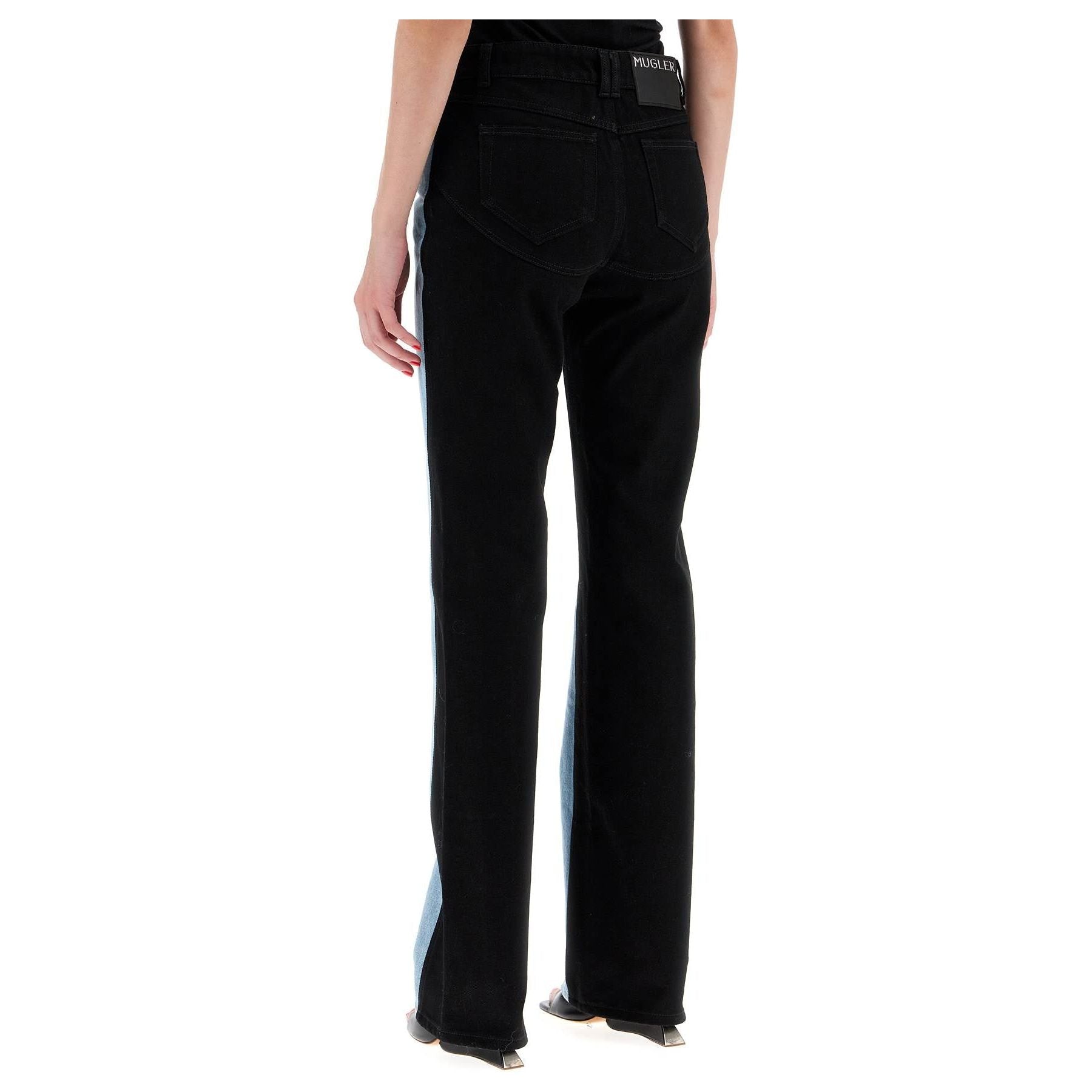 Bicolor Straight Leg Jeans With Two