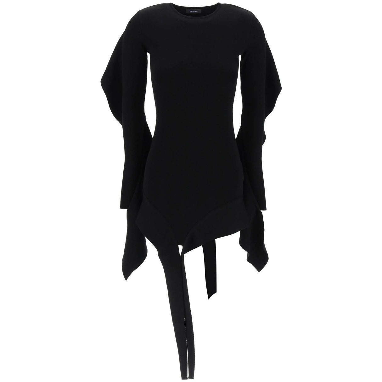 Asymmetric Ruffle Knit Mini Dress