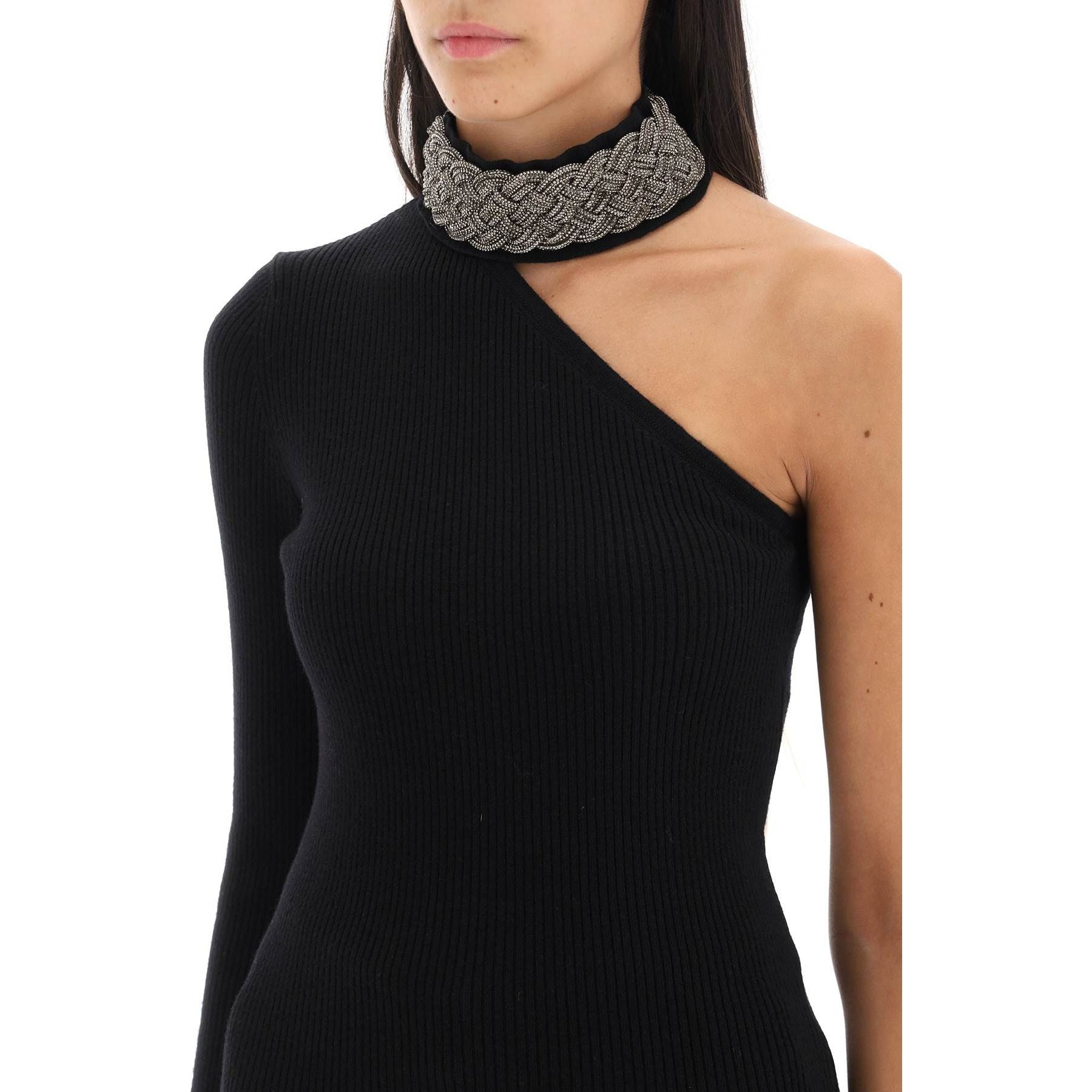 One Shoulder Top With Collar
