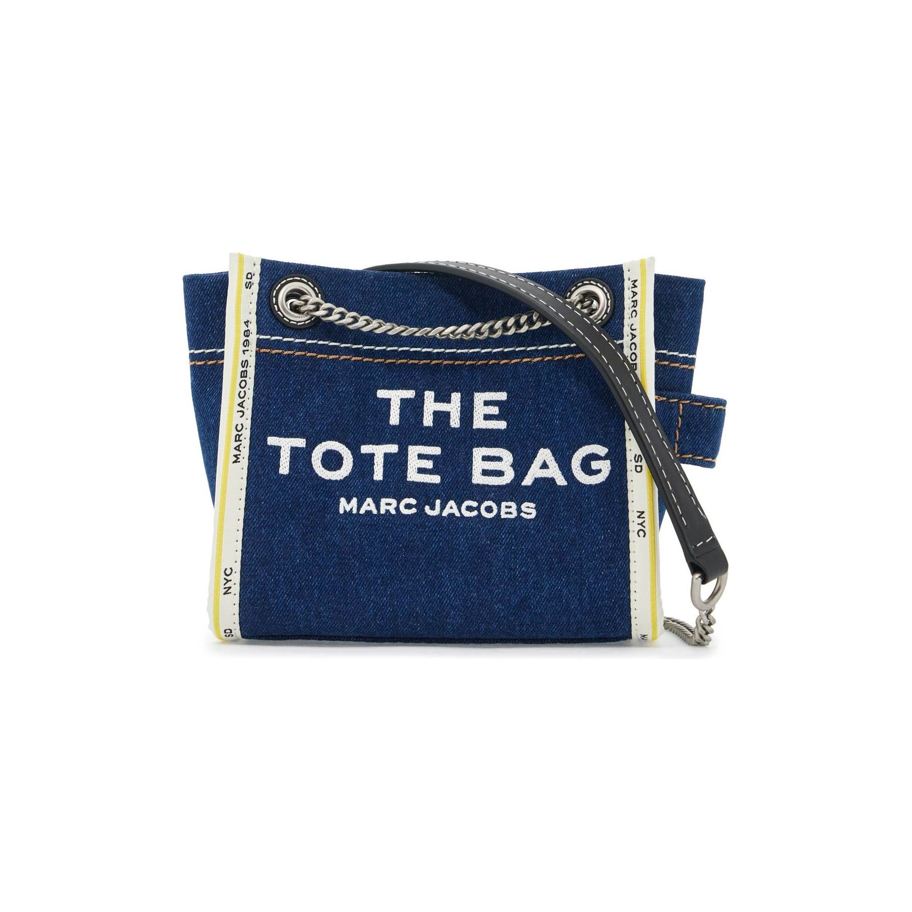 Denim Chain Crossbody Tote Bag