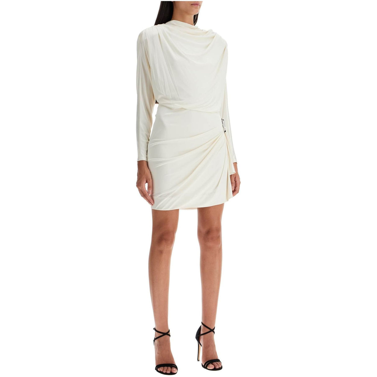 Draped Viscose Mini Dress