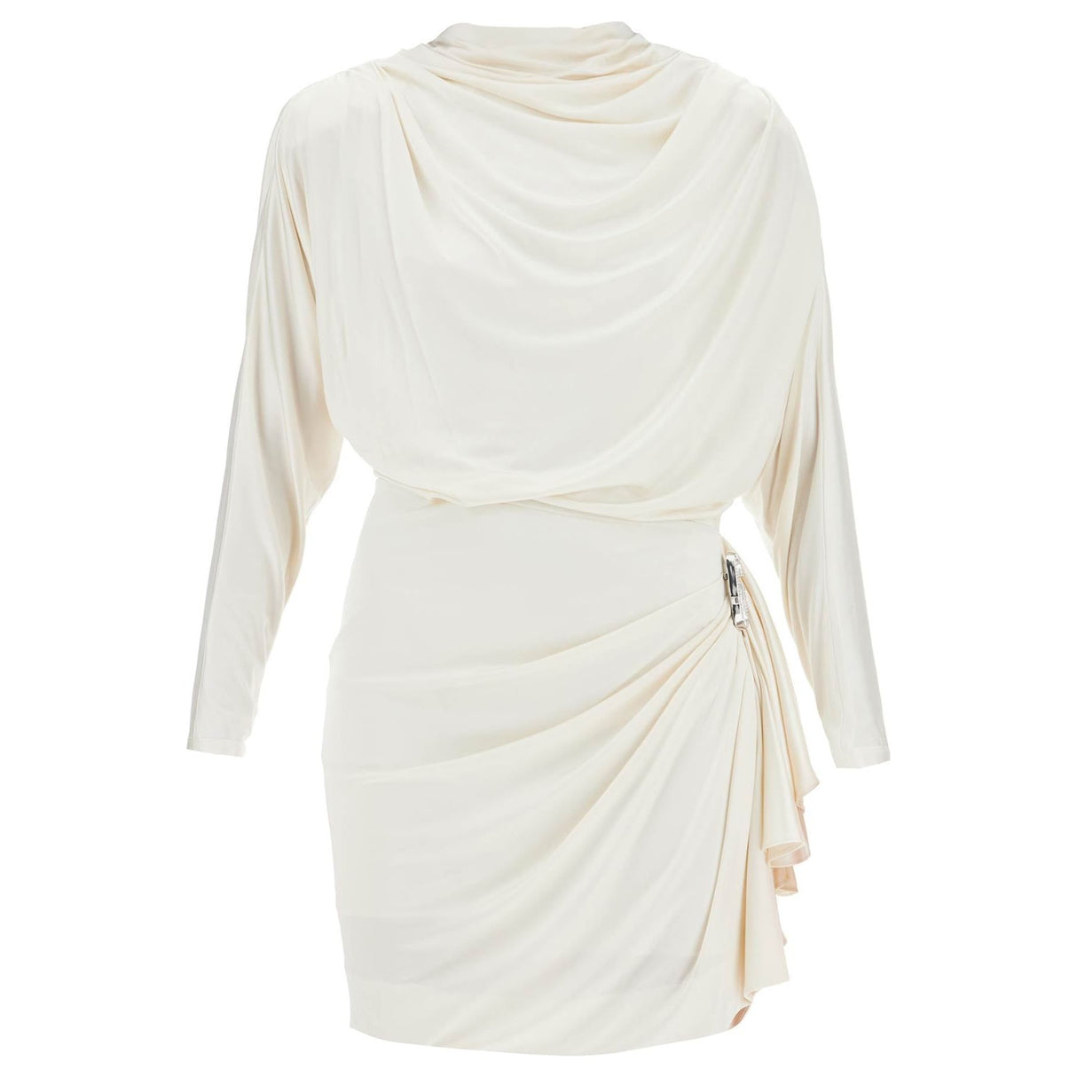 Draped Viscose Mini Dress