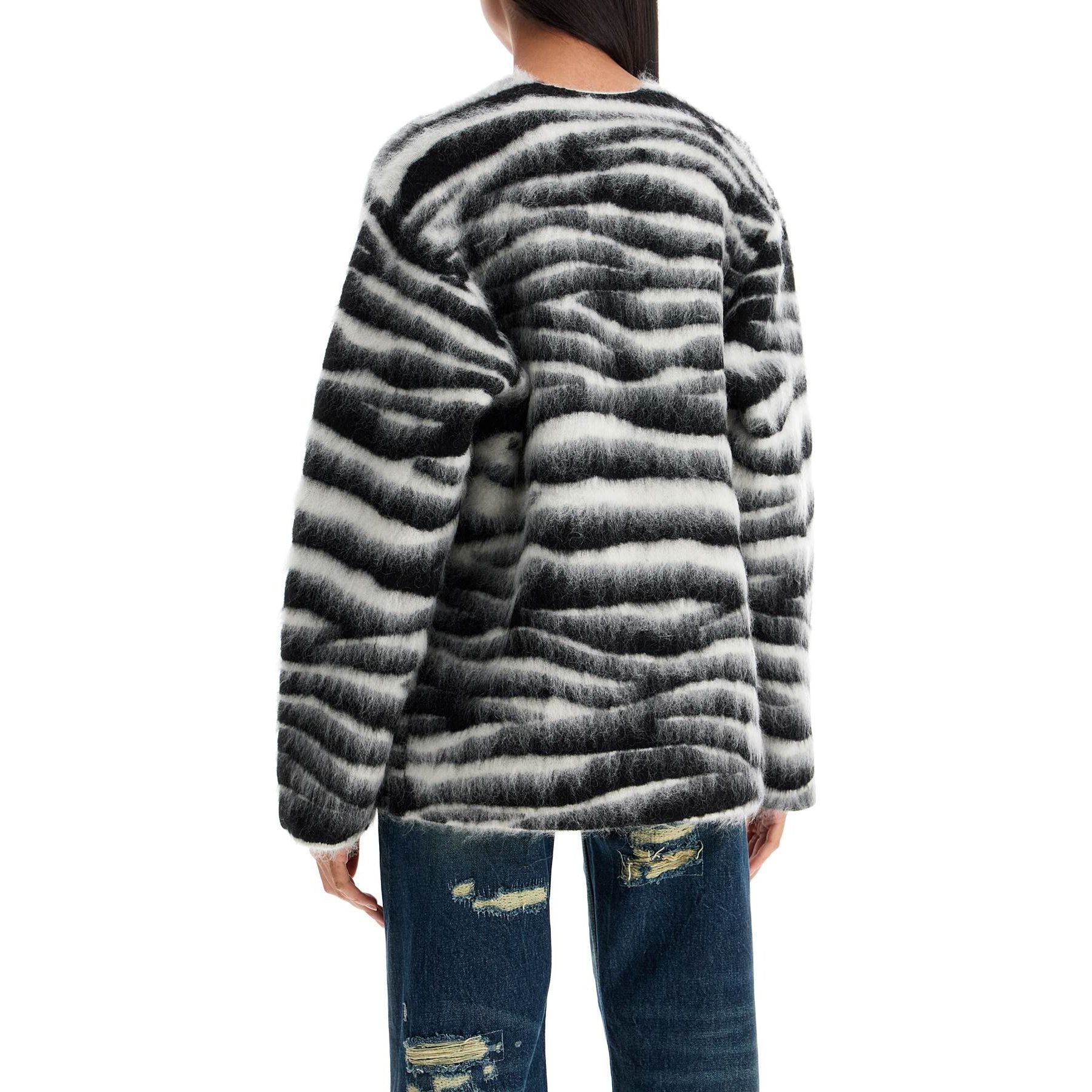 Zebra Print Wool And Mohair