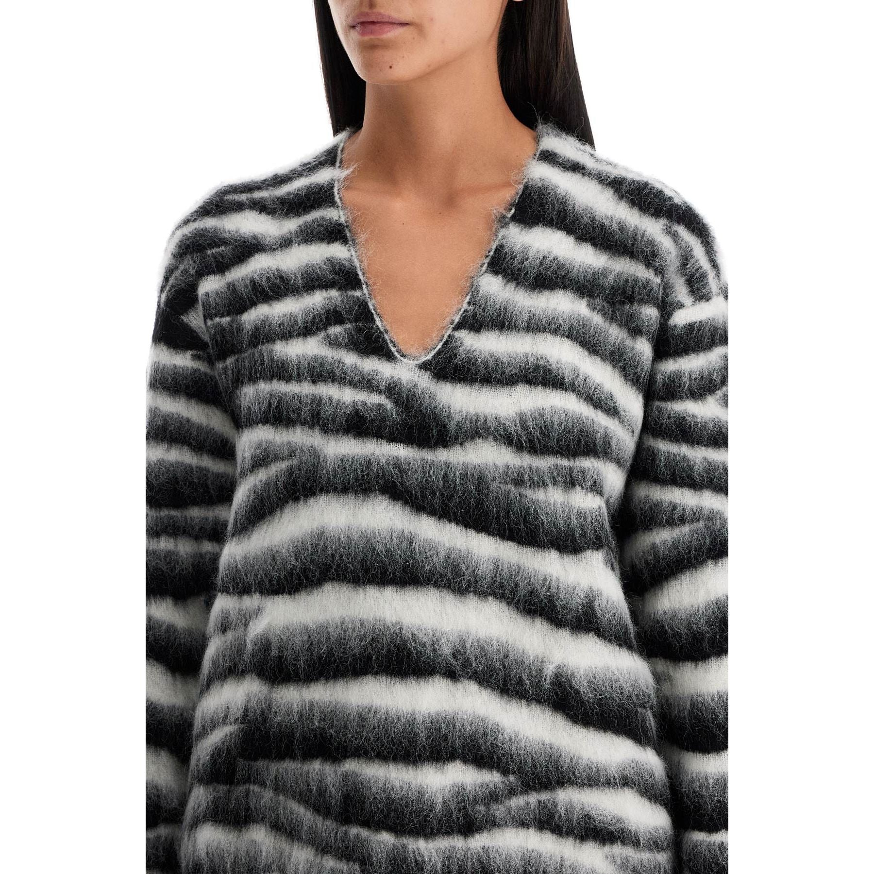 Zebra Print Wool And Mohair