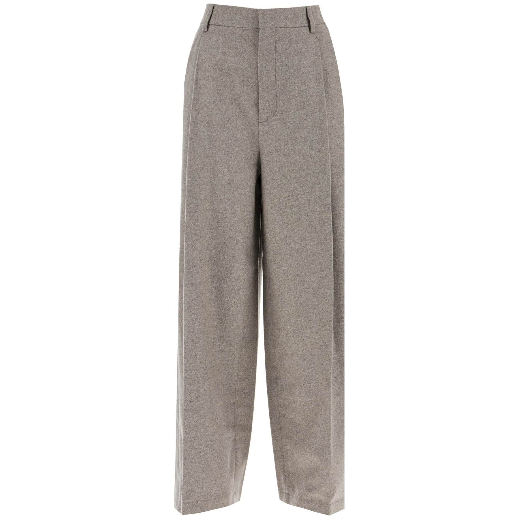 Wide Leg Flannel Trousers For Men Or