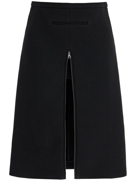 Midi Twill Skirt With Zipper