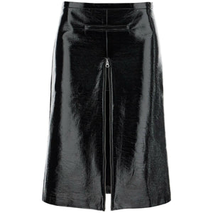 Vinyl Midi Tailored Skirt.