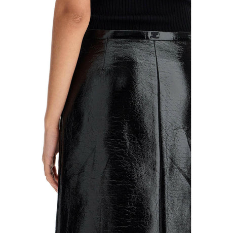 Vinyl Midi Tailored Skirt.