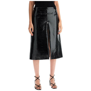 Vinyl Midi Tailored Skirt.