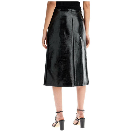 Vinyl Midi Tailored Skirt.