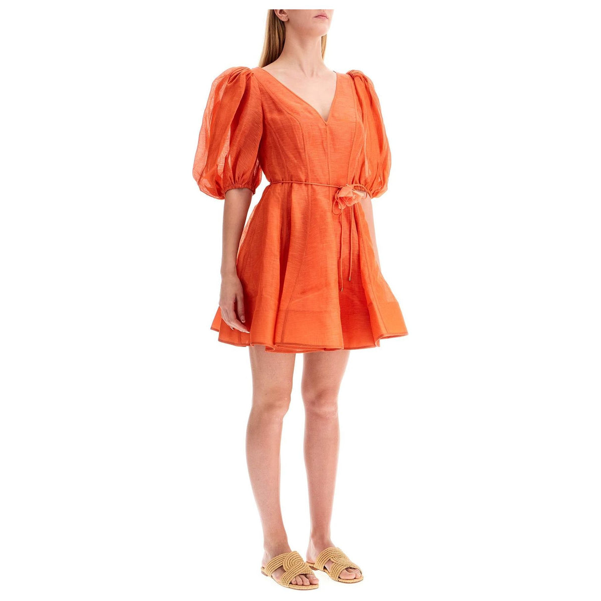 Tranquility Linen-Silk Organza Mini Dress