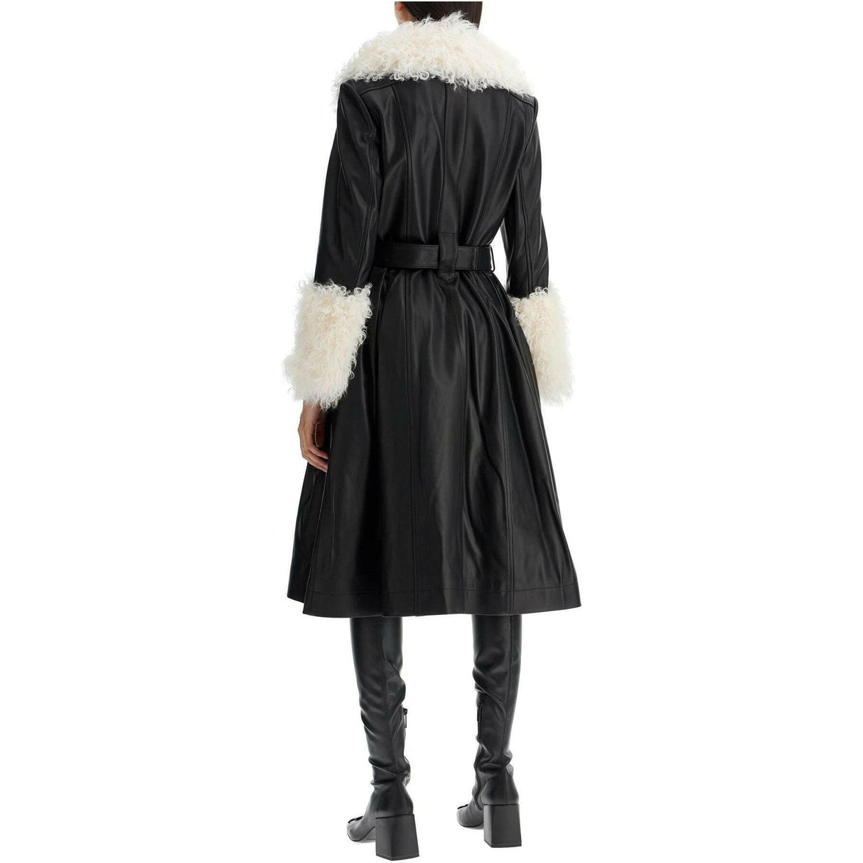 Foxy Leather And Shearling Long Coat.