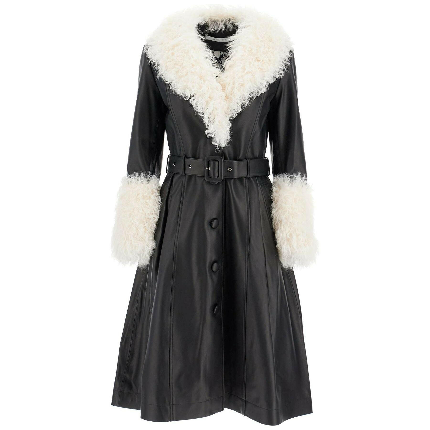 Foxy Leather And Shearling Long Coat.