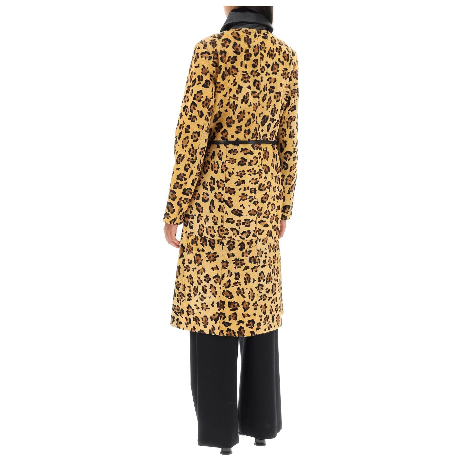 'Ginger' Leopard Motif Ponyskin Coat