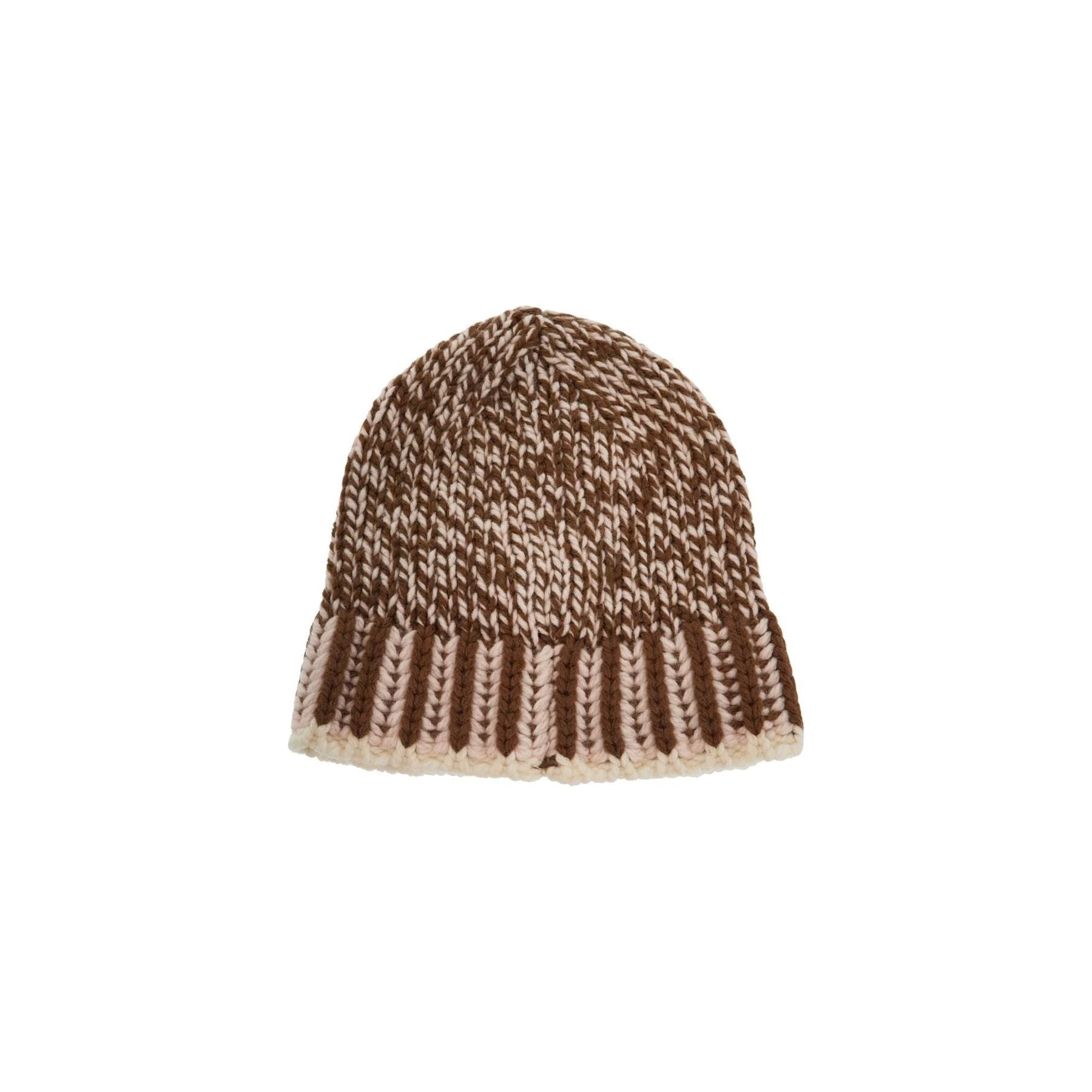 Bicolor Knit Beanie Hat