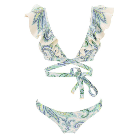 Paisley Ottie Wrap Ruffle Bikini Set.