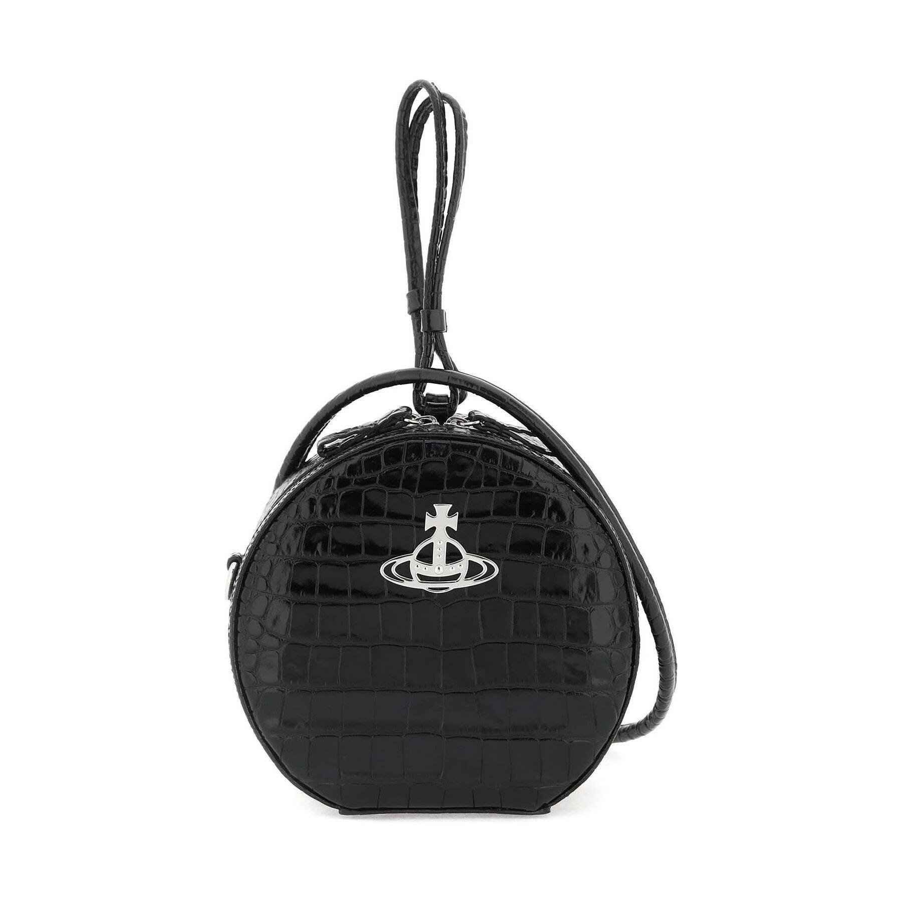 Croc-Embossed Hattie Leather Handbag