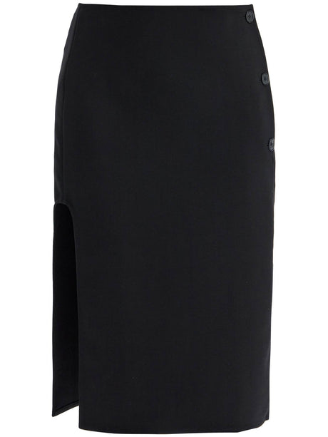 Oblique Midi Wool Skirt-Courrèges-JOHN JULIA